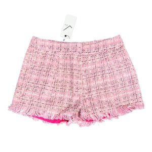 NWT Very J Pink Tweed Frayed Shorts | Size Small